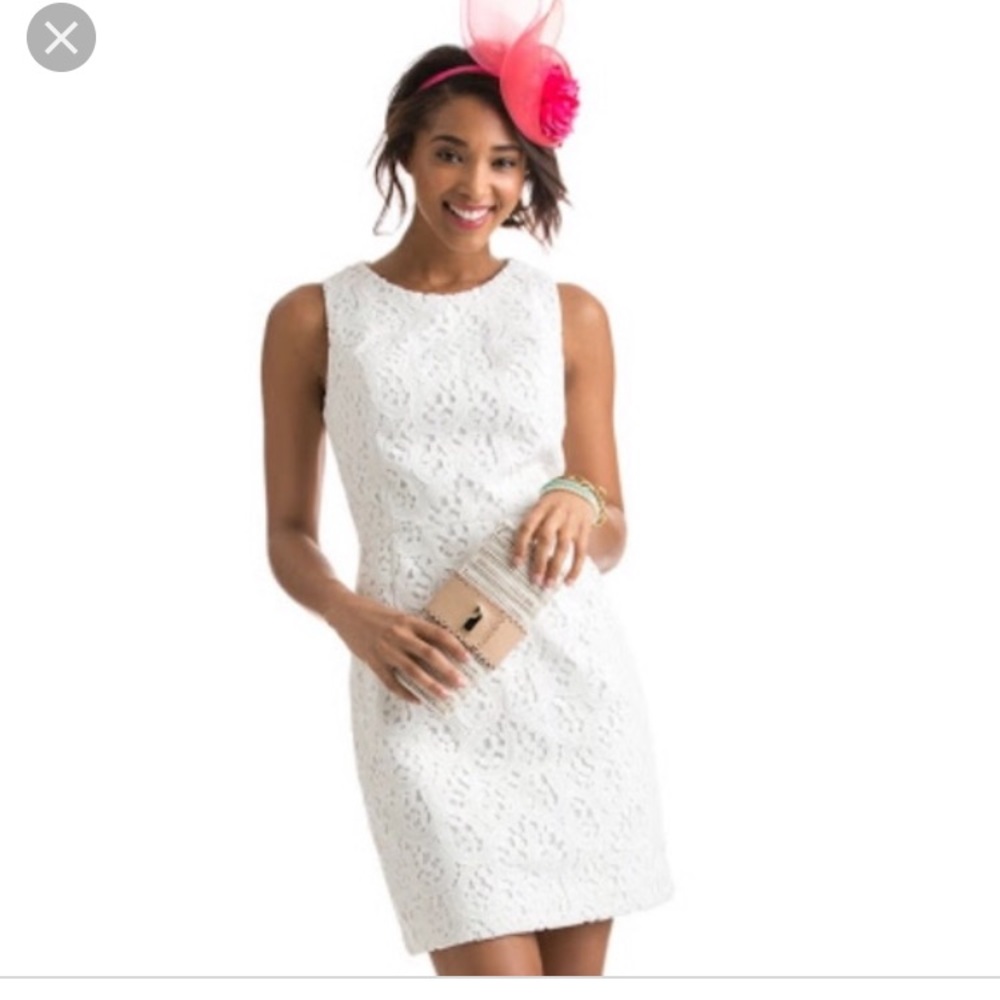 Vineyard vines white lace Kentucky derby dress